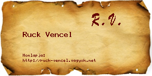 Ruck Vencel névjegykártya